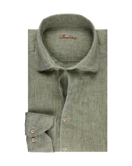 Stenströms Linen Shirt Slimline Green
