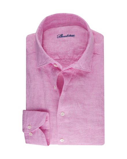 Stenströms Linen Shirt Slimline Pink