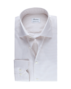 Stenströms Striped Twill Shirt Fitted Body Beige