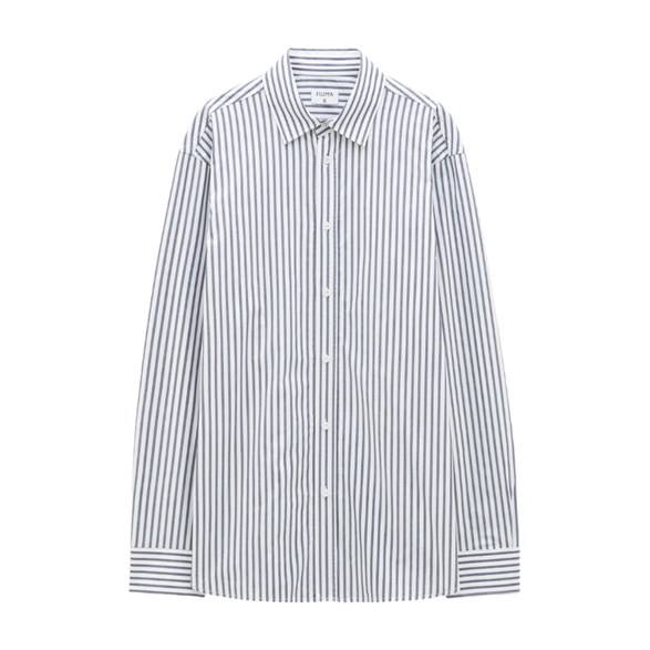 Filippa K Striped Cotton Shirt Pacif