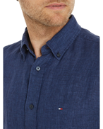 Tommy Hilfiger Pigment Dye Linen Solid Shirt Carbon Navy
