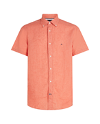Tommy Hilfiger Pigment Dyed Linen Shirt Shortsleeve Peach