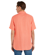 Tommy Hilfiger Pigment Dyed Linen Shirt Shortsleeve Peach