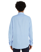 Tommy Hilfiger Pigment Dyed Linen Solid Shirt Vessel Blue