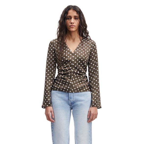 SAMSOE SAMSOE Ivanka Blouse Dott Brown