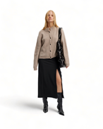 Gestuz Alpha Short Cardigan Warm Sand Melange