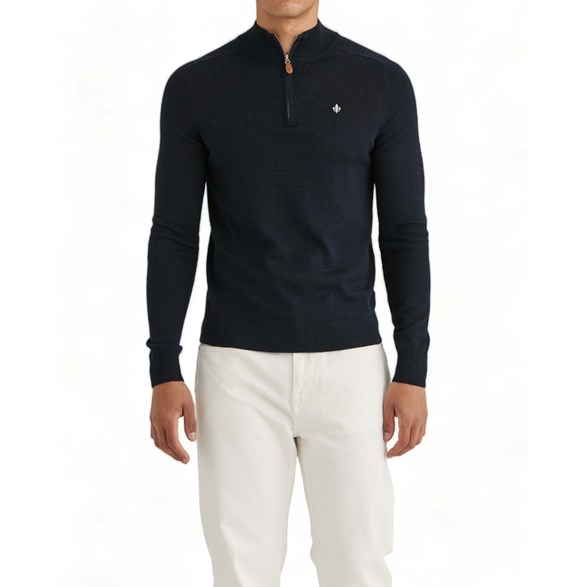Morris Merino John Zip Navy
