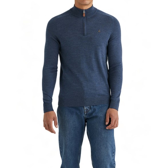 Morris Merino John Zip Blue