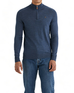 Morris Merino John Zip Blue