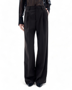 Filippa K Darcey Wool Trousers Dark Chocolate