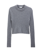 Filippa K Wool Rib Sweater Mid Grey Melange