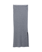 Filippa K Rib Knit Skirt Mid Grey Melange