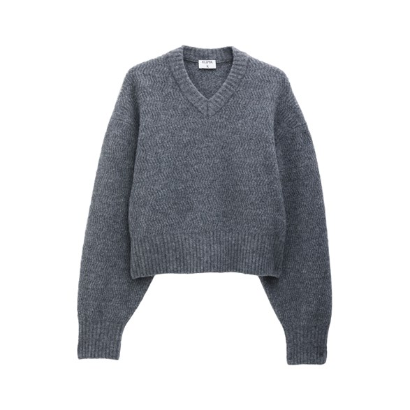 Filippa K Structure Yak Sweater Mid Grey Melange
