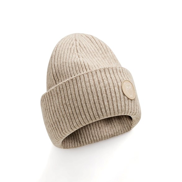 KnowledgeCotton Apparel Big Rib Beanie Nature Melange