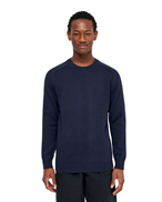 KnowledgeCotton Apparel Plain Knitted Crew Neck Night Sky