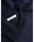 KnowledgeCotton Apparel Plain Knitted Crew Neck Night Sky
