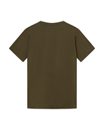 KnowledgeCotton Apparel Owl Chest Embroidery T-Shirt Dark Olive