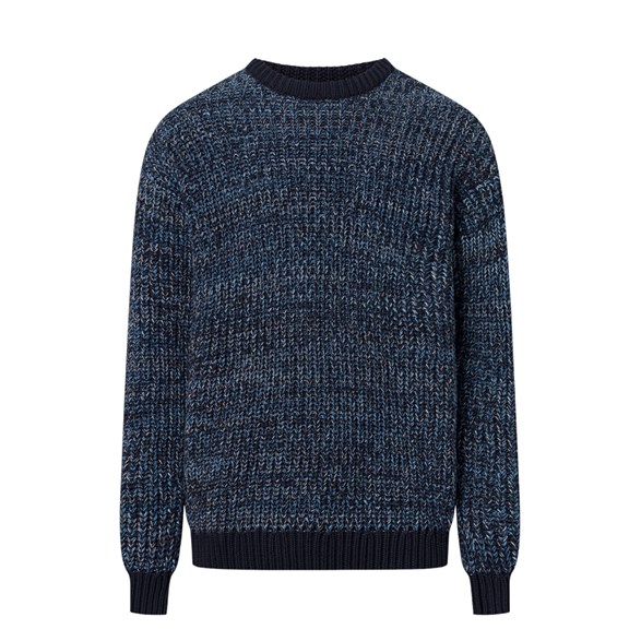 KnowledgeCotton Apparel Multi Colored Crew Neck Blue