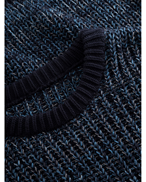KnowledgeCotton Apparel Multi Colored Crew Neck Blue