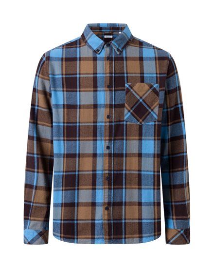 KnowledgeCotton Apparel Regular Fit Checkered Shirt Brown Check