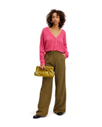 Gestuz Alpha Cropped Cardigan Pink Peacock Melange