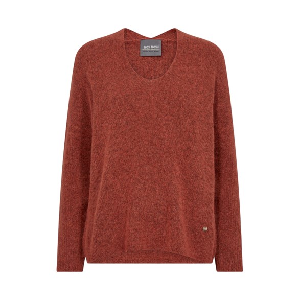 Mos Mosh Thora V-Neck Knit Burnt Ochre