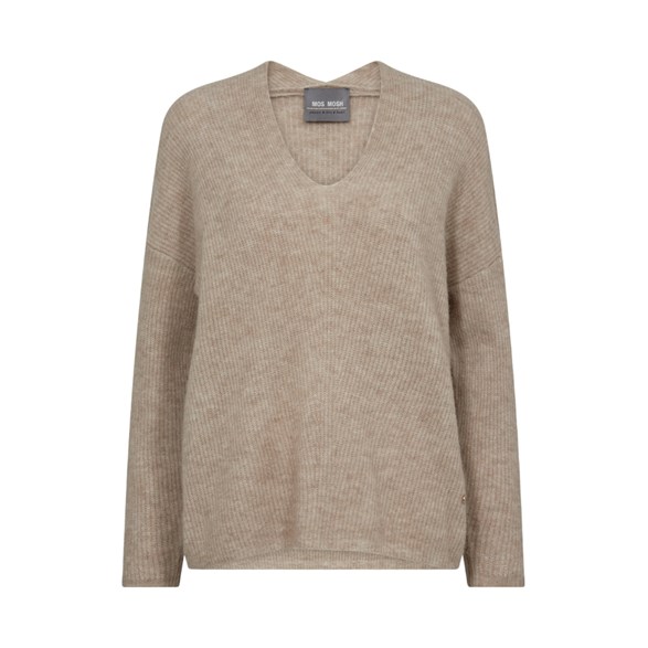 Mos Mosh Thora V-Neck Knit Savannah Tan