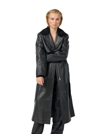 Levete Room Destiny Leather Coat Black