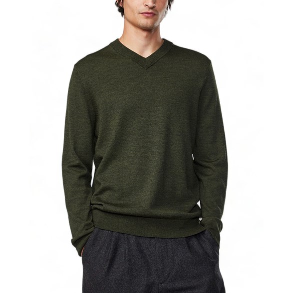 NN.07 Sergio Merino V-Neck 6605 Dark Army
