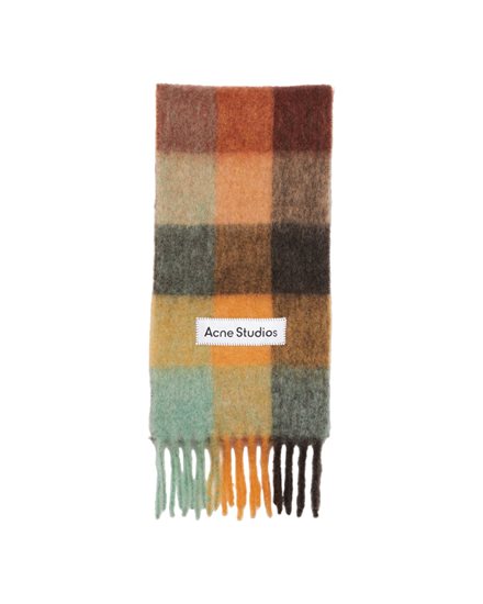 Acne Studios Wool Scarf Chest Brown/Yellow/Green