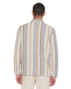 KnowledgeCotton Apparel Regular Woven Overshirt Beige Stripe