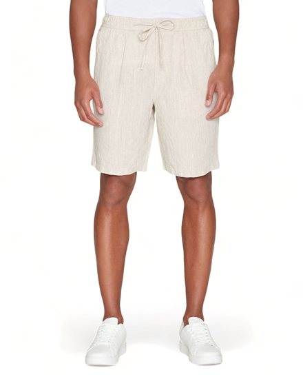 KnowledgeCotton Apparel Fig Loose Linen Shorts Light Feather Gray