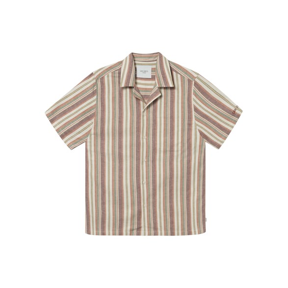 Les Deux Lawson Stripe Shirt Burnt Red/Ivory