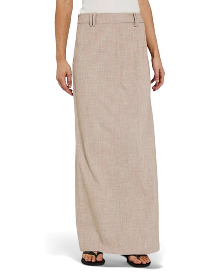 NORR Cano Maxi Skirt Beige