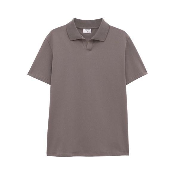 Filippa K Stretch Cotton Polo T-Shirt Dark Sage