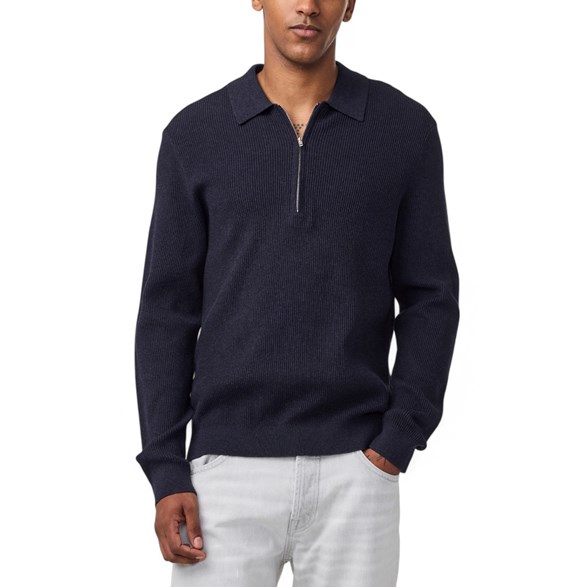 NN07 Hansie Half Zip Navy Mel