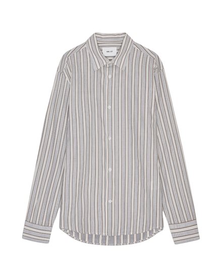 NN07 Freddy No Pkt Shirt Brown Stripe