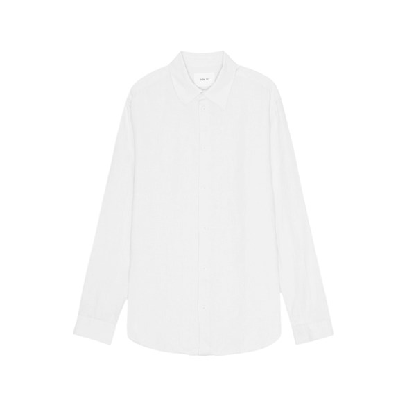 NN07 Enzo Linen Shirt White