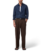 NN07 Enzo Linen Shirt Navy