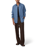 NN07 Enzo Linen Shirt Bering Sea