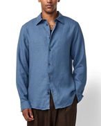 NN07 Enzo Linen Shirt Bering Sea
