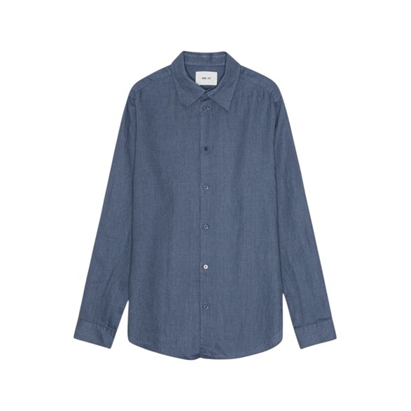 NN07 Enzo Linen Shirt Bering Sea