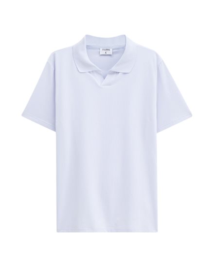 Filippa K Stretch Cotton Polo T-Shirt Ice Blue