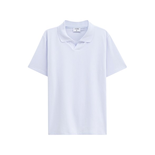 Filippa K Stretch Cotton Polo T-Shirt Ice Blue
