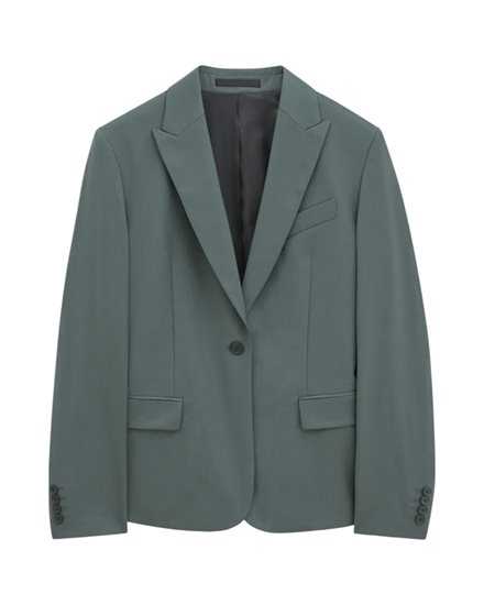 Filippa K Sasha Cool Wool Blazer Green Grey