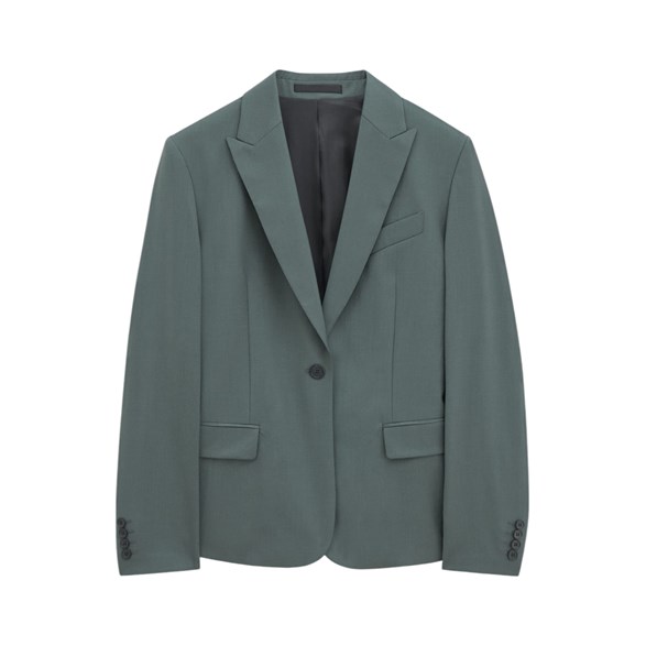 Filippa K Sasha Cool Wool Blazer Green Grey