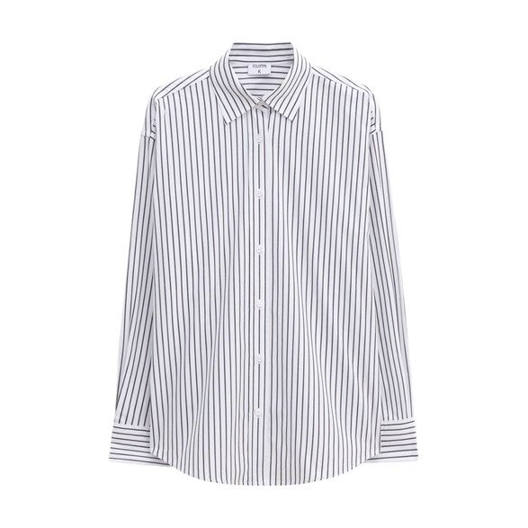 Filippa K Classic Stripe Shirt Coffee/White