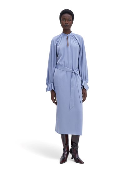 Filippa K Belted Long Sleeve Dress Air Blue