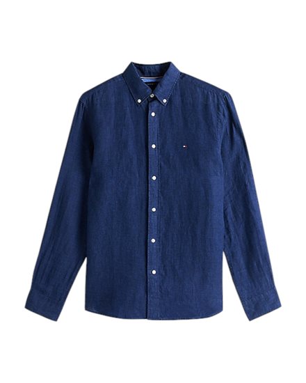Tommy Hilfiger Dyed Linen Shirt Carbon Navy