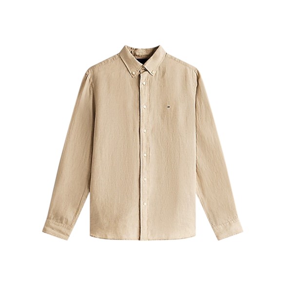 Tommy Hilfiger Dyed Linen Shirt Sandalwood